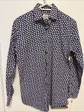 Emanuel Berg Men's Navy Floral Button-Down Shirt
